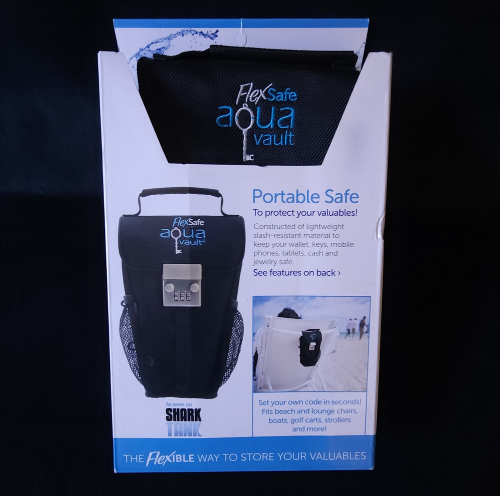 New Aqua Vault FlexSafe Anti-Theft Portable Poolside Lockable Safe Pouch Bag